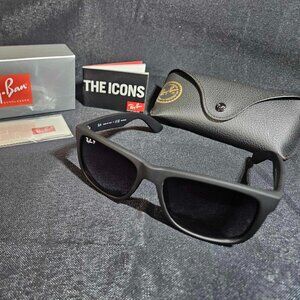 Matte Black Polarized Square Sunglasses - Complete Set, Brand New